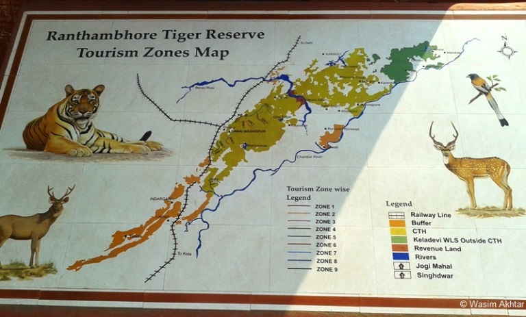 Ranthambore Safari zone Map
